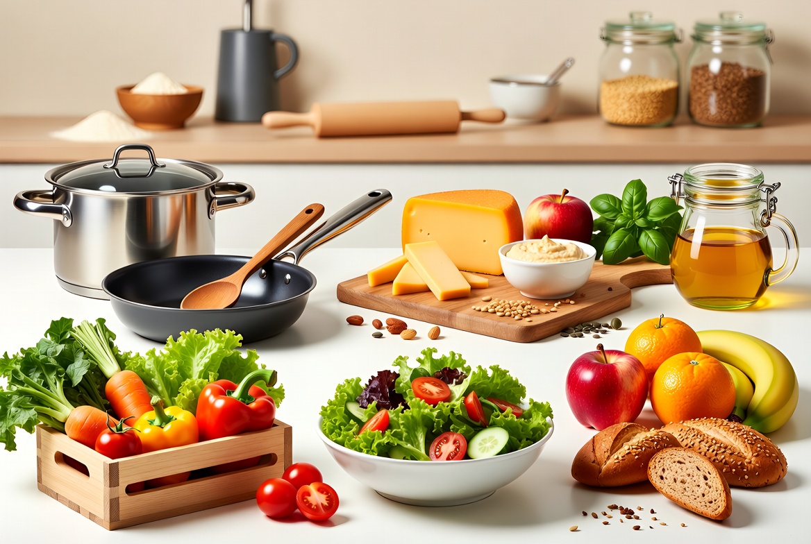 Fresh Healthy Ingredients on Kitchen Counter Fresh Healthy Ingredients on Kitchen Counter