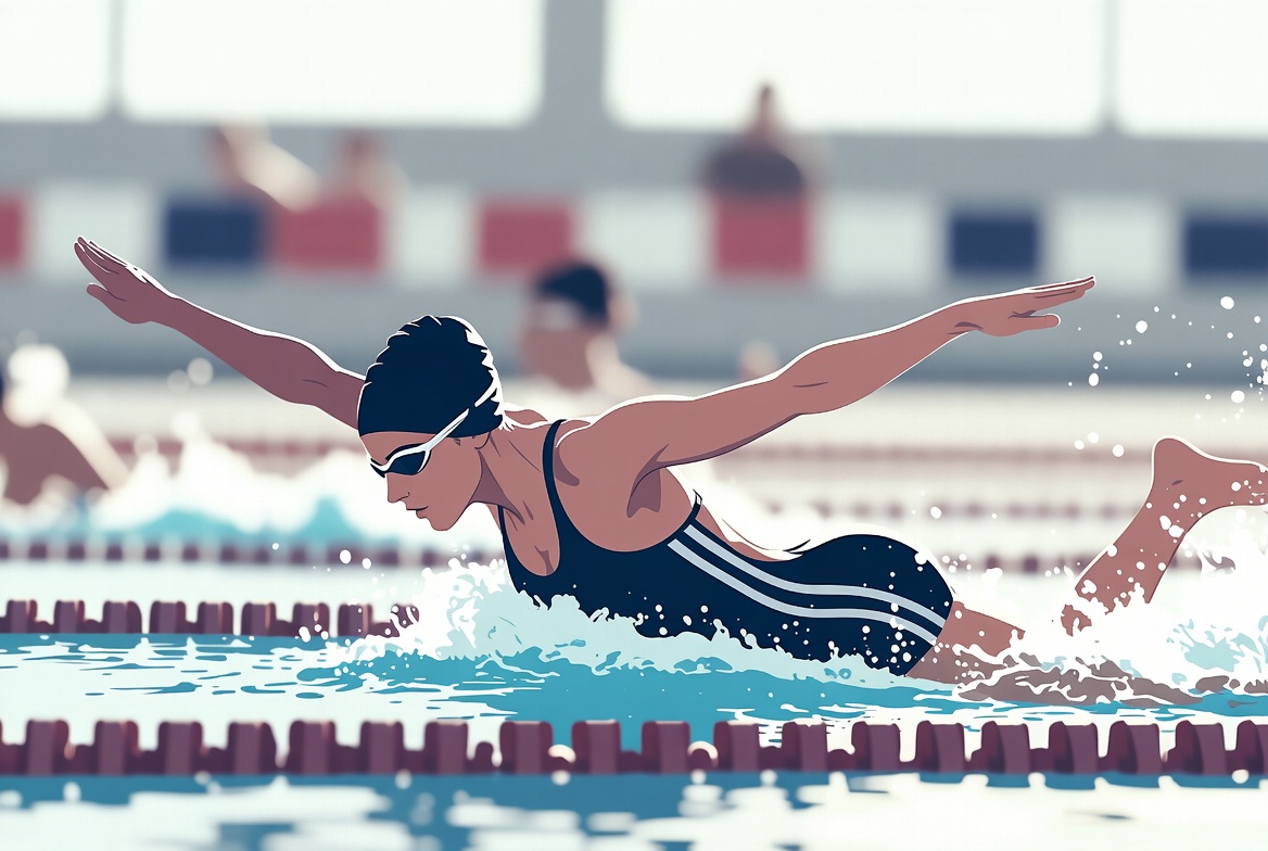 Female swimmer diving in pool Female swimmer diving in pool