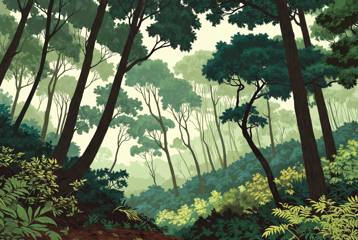 Lush Green Forest Illustration Lush Green Forest Illustration