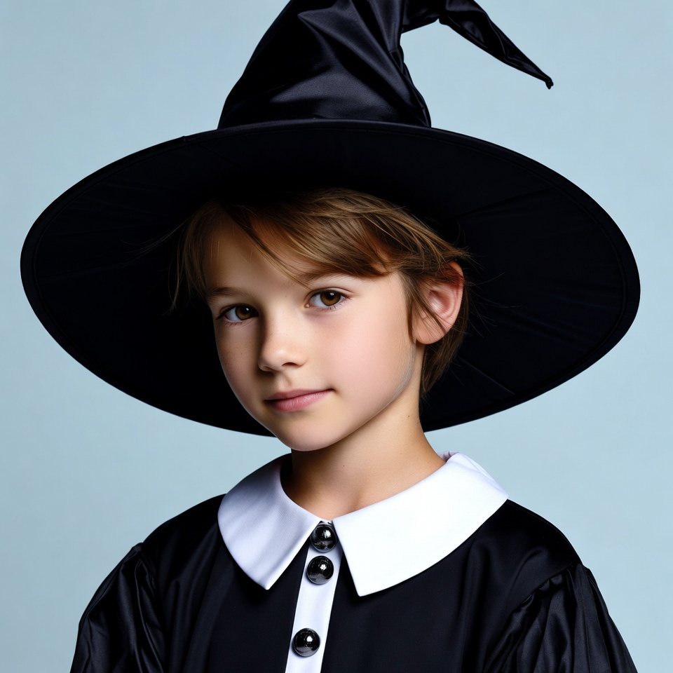 Boy wearing witch hat costume Boy wearing witch hat costume