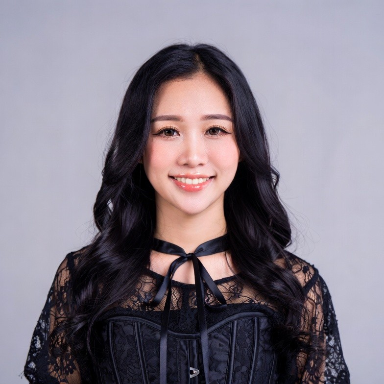 Asian woman in black lace corset Asian woman in black lace corset