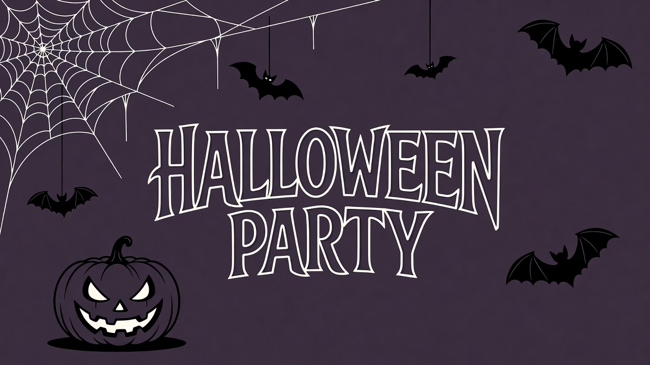 Halloween Party Clipart with Bats and Pumpkin Halloween Party Clipart with Bats and Pumpkin