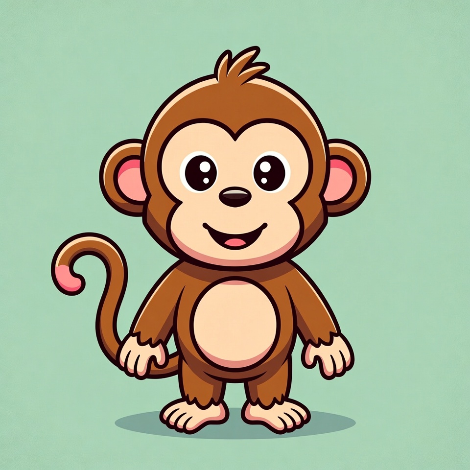 Cute cartoon monkey standing Cute cartoon monkey standing