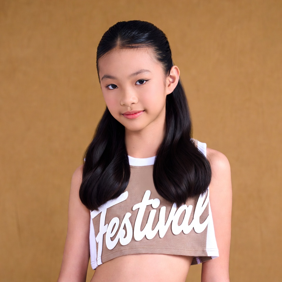 Asian girl in Festival tank top Asian girl in Festival tank top