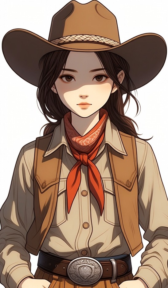 Anime girl in cowboy hat Anime girl in cowboy hat