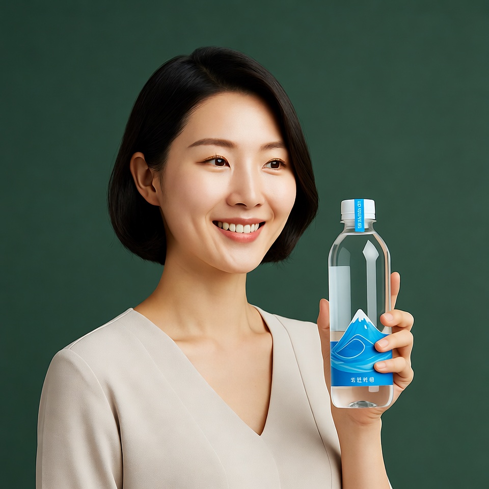 Asian woman holding water bottle Asian woman holding water bottle
