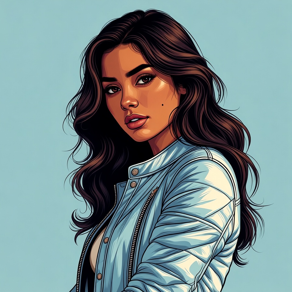 Beautiful woman in white leather jacket Beautiful woman in white leather jacket