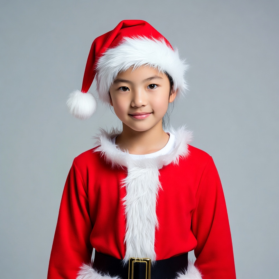 Asian girl in Santa costume Asian girl in Santa costume