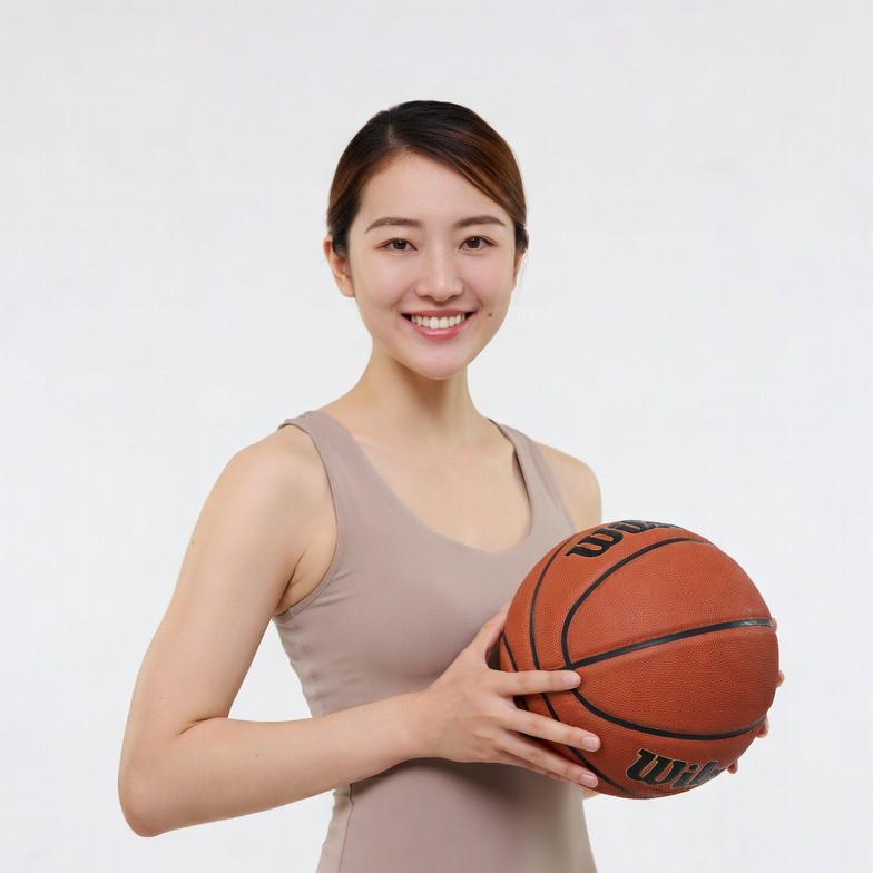 Asian woman holding basketball Asian woman holding basketball