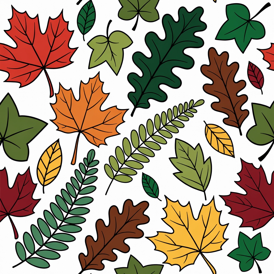 Colorful Autumn Leaves Seamless Pattern Colorful Autumn Leaves Seamless Pattern