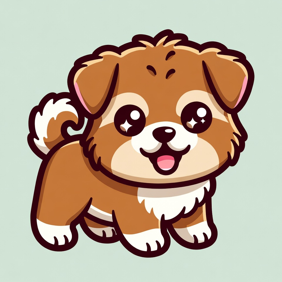 Cute brown puppy illustration Cute brown puppy illustration