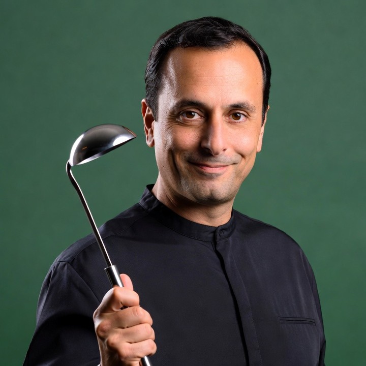 Man holding ladle Man holding ladle