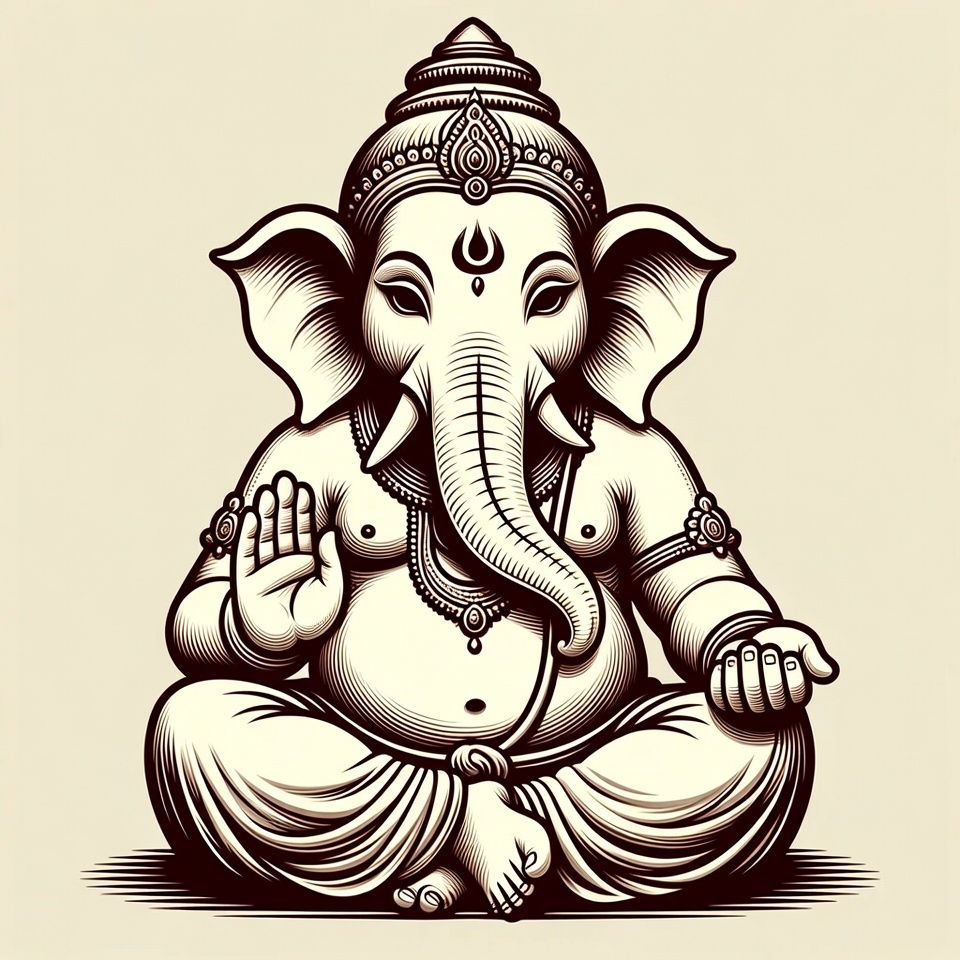 Lord Ganesha Sitting Illustration Lord Ganesha Sitting Illustration