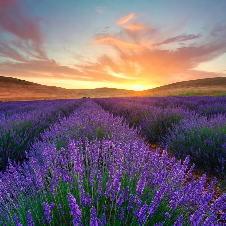 Lavender Field at Sunset Lavender Field at Sunset