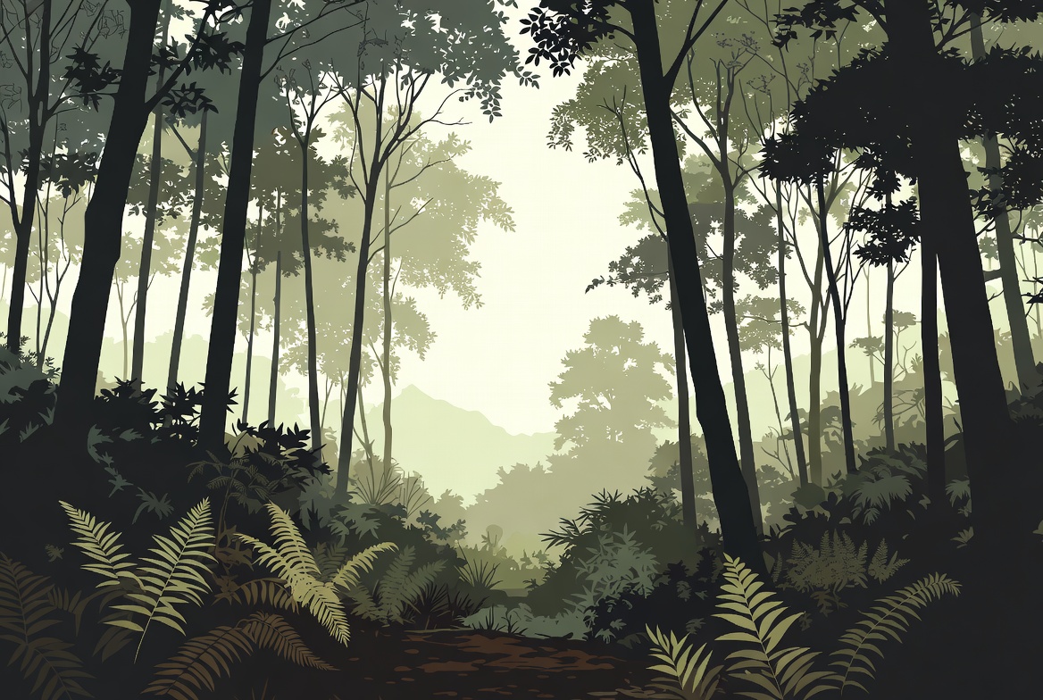 Silhouette Forest Path Illustration Silhouette Forest Path Illustration