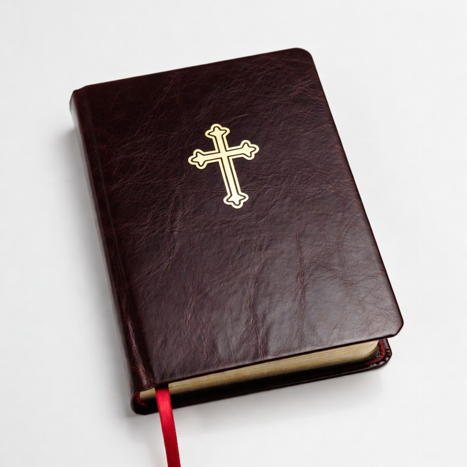 Brown Leather Bible with Gold Cross Brown Leather Bible with Gold Cross