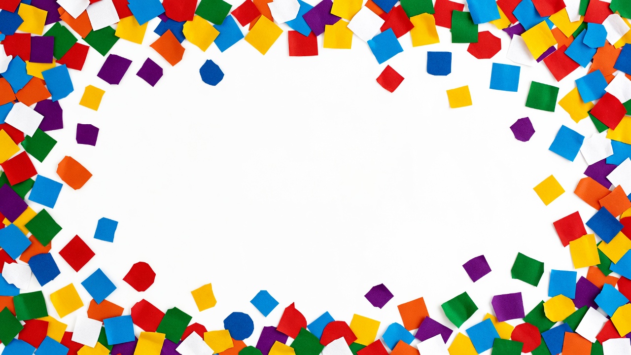 Colorful paper squares border frame Colorful paper squares border frame