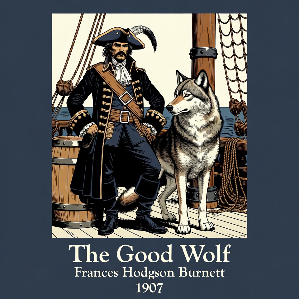 Pirate with Wolf Illustration Pirate with Wolf Illustration
