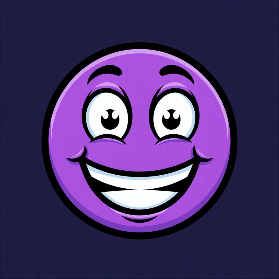 Purple Smiling Cartoon Emoji Purple Smiling Cartoon Emoji