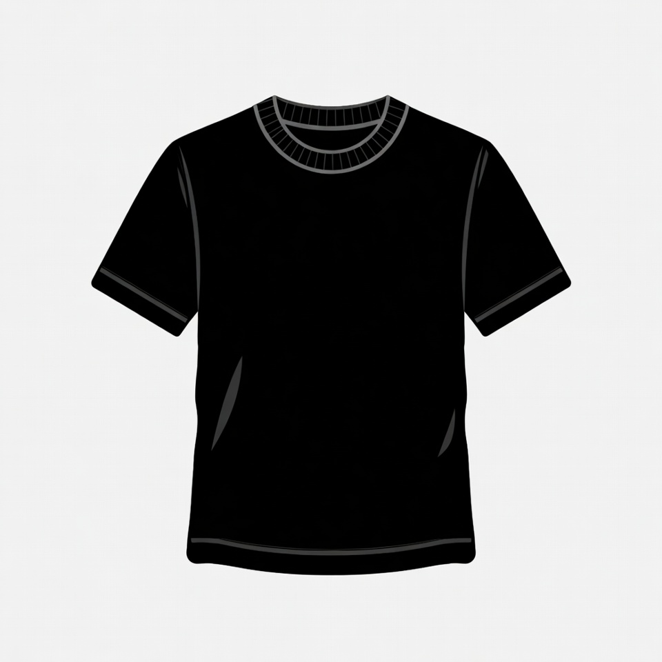 Black crew neck t-shirt illustration Black crew neck t-shirt illustration