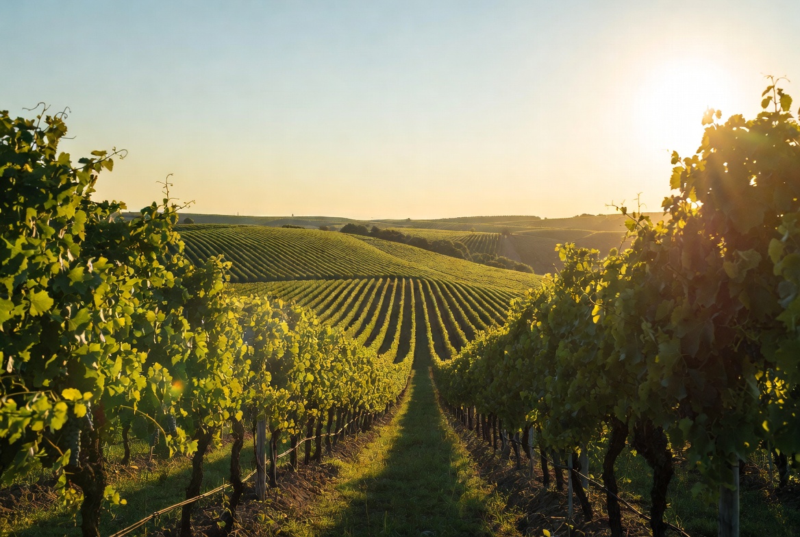 Vineyard Rows at Sunset Vineyard Rows at Sunset
