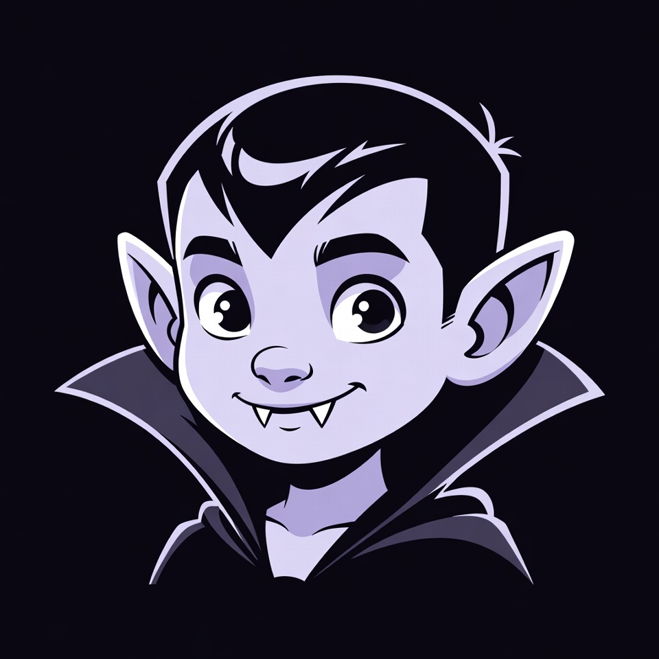 Cute cartoon vampire boy smiling Cute cartoon vampire boy smiling