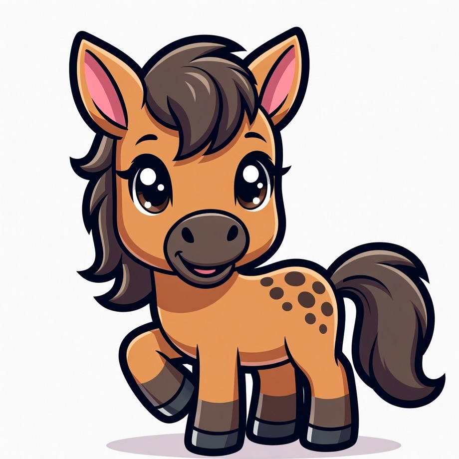 Cute cartoon baby horse Cute cartoon baby horse