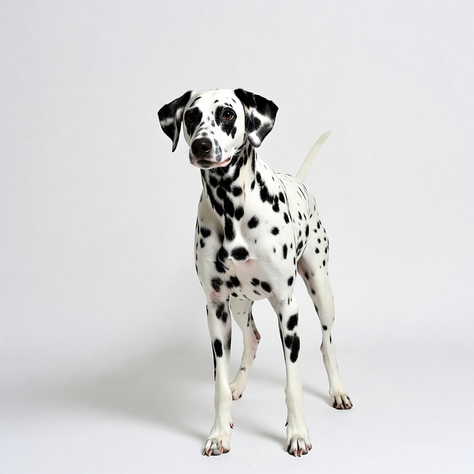 Dalmatian dog standing on white background Dalmatian dog standing on white background