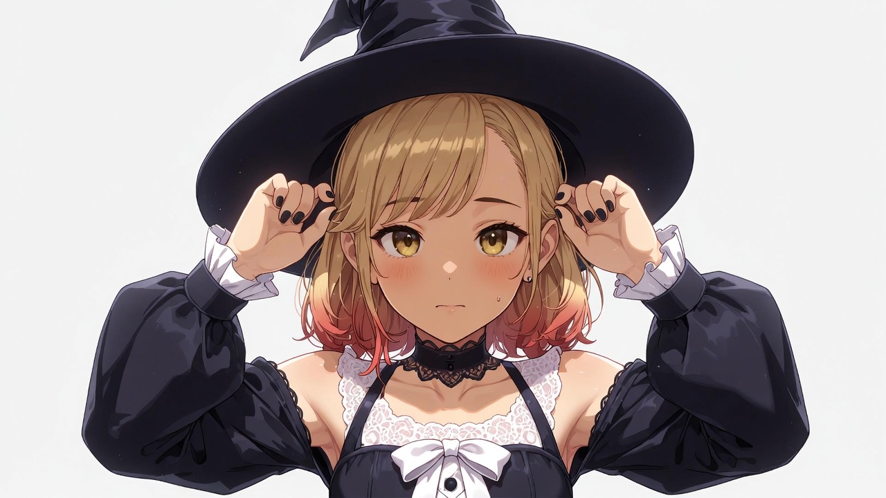 Anime girl in witch costume Anime girl in witch costume