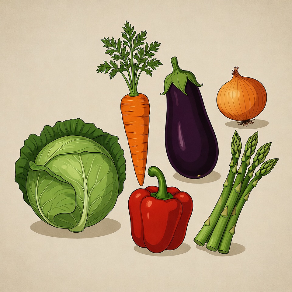 Colorful Vegetables Illustration Colorful Vegetables Illustration