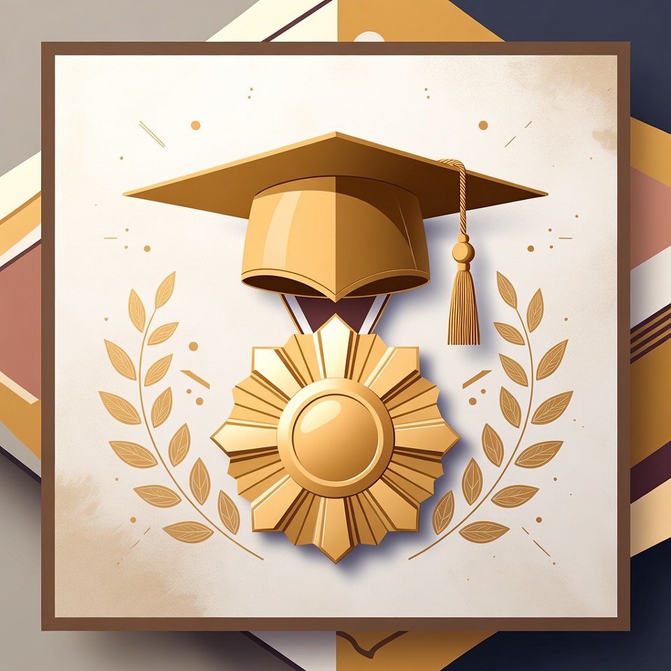 Golden Graduation Medal with Cap Golden Graduation Medal with Cap