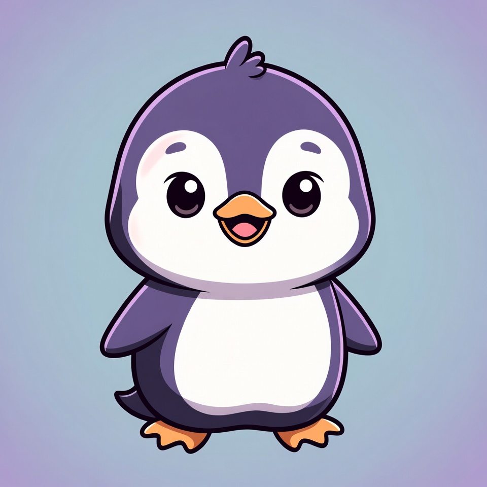Cute cartoon baby penguin smiling Cute cartoon baby penguin smiling