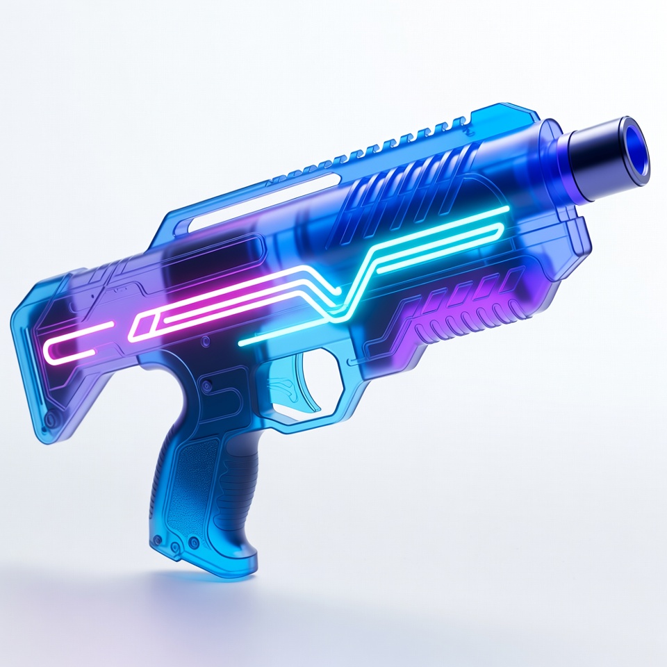 Neon Blue Futuristic Gun Neon Blue Futuristic Gun