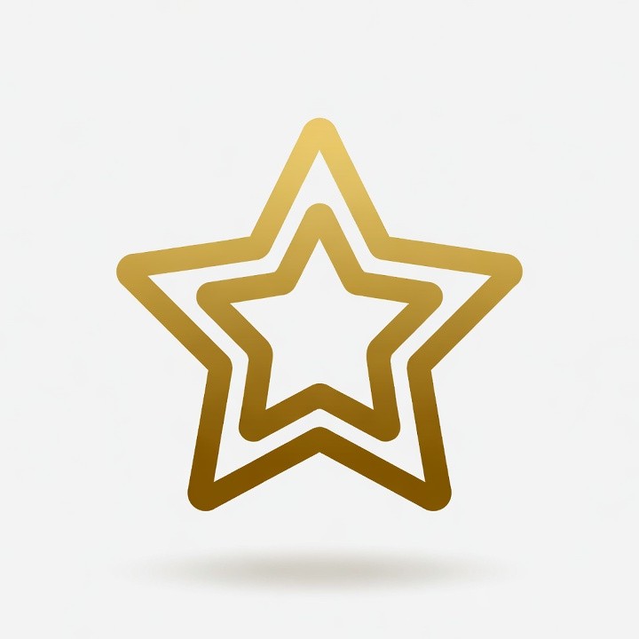 Double Outlined Golden Star Icon Double Outlined Golden Star Icon