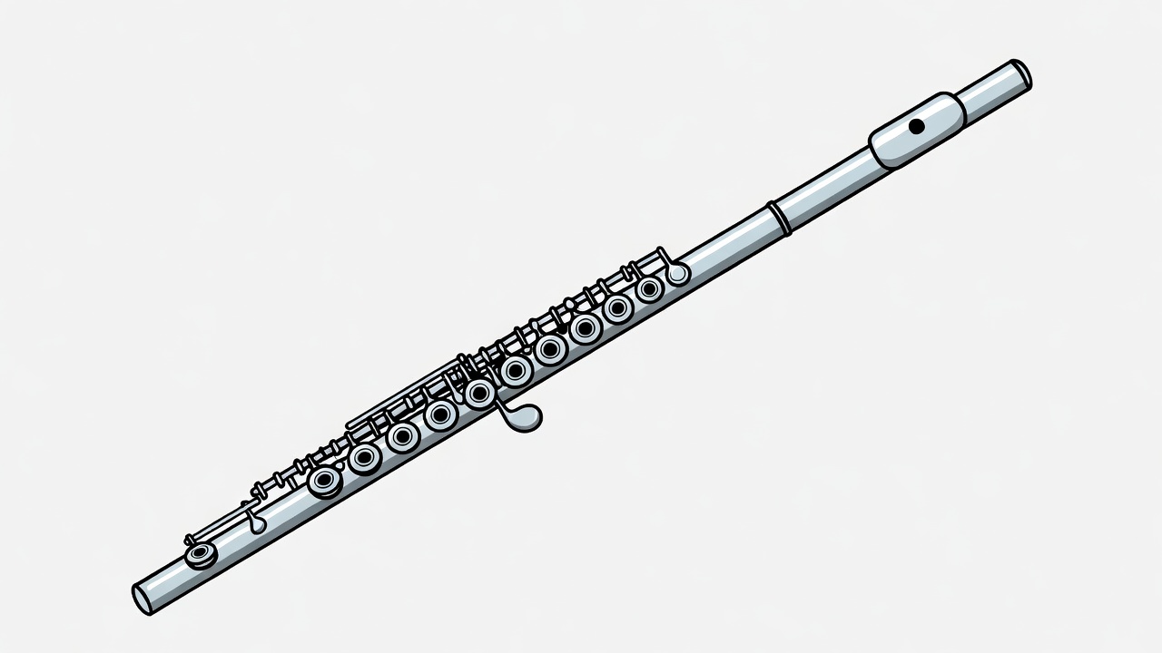 Flute illustration on white background Flute illustration on white background