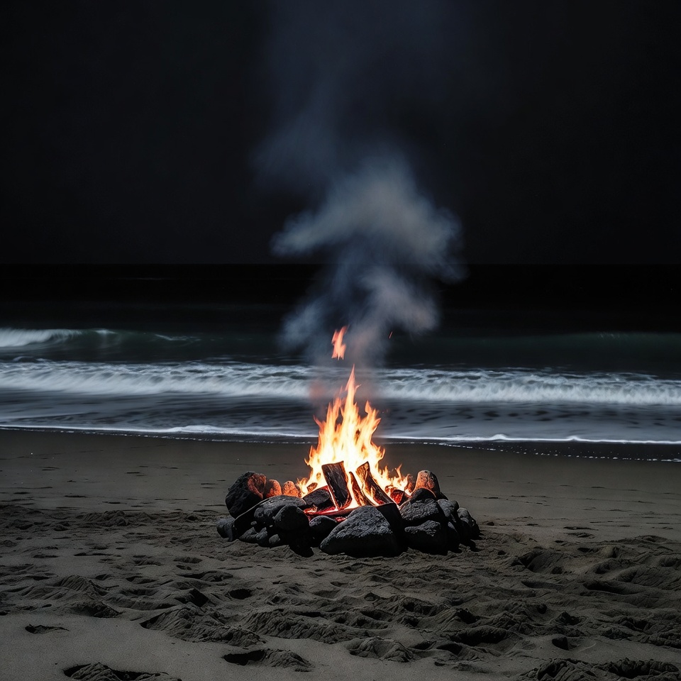 Beach Bonfire at Night Beach Bonfire at Night