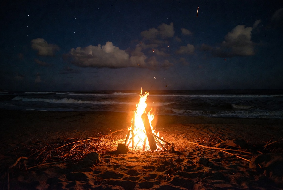 Beach Bonfire at Night Beach Bonfire at Night