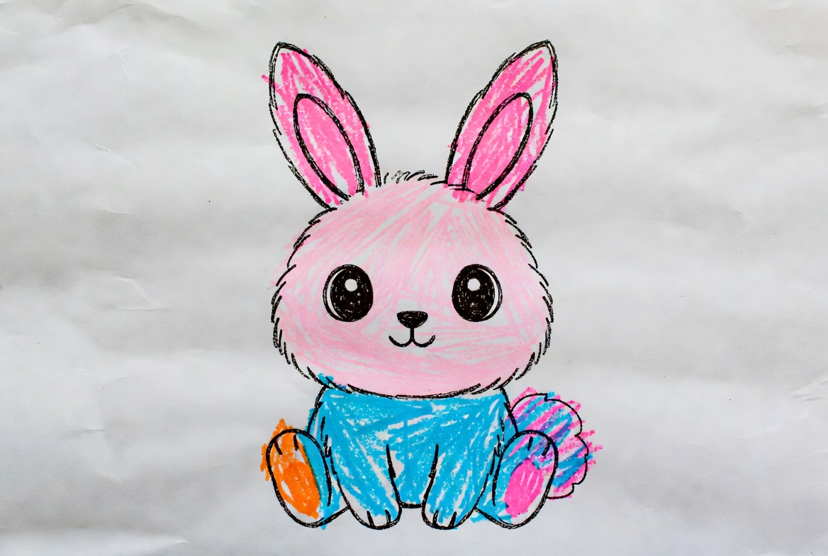 Cute pink bunny drawing Cute pink bunny drawing