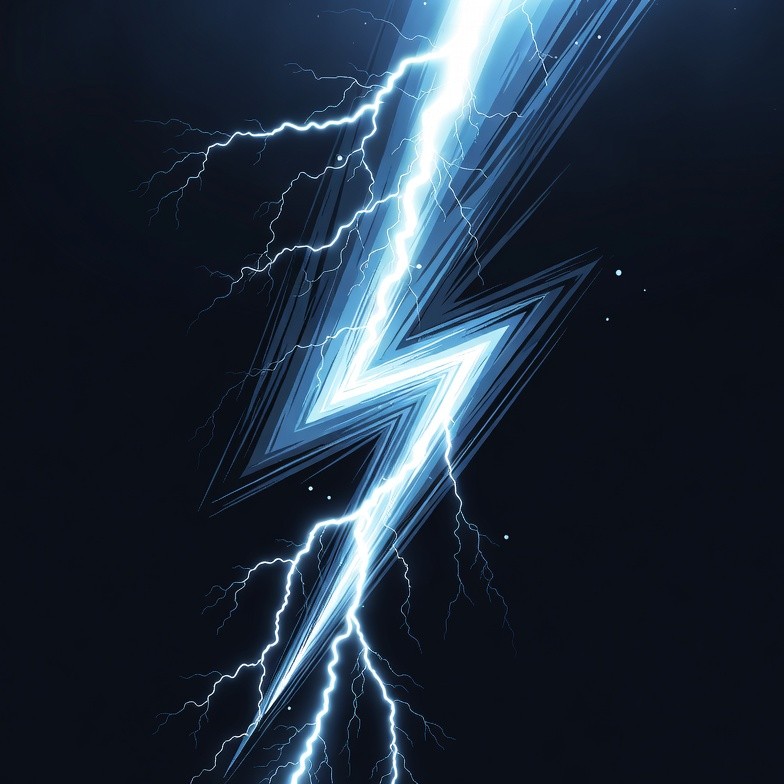 Bright Lightning Bolt on Dark Background Bright Lightning Bolt on Dark Background