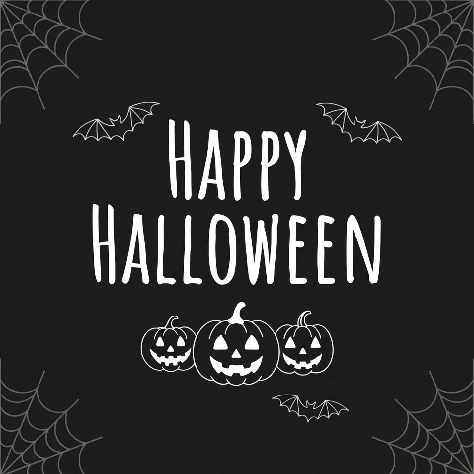 Happy Halloween with Pumpkins and Bats Happy Halloween with Pumpkins and Bats