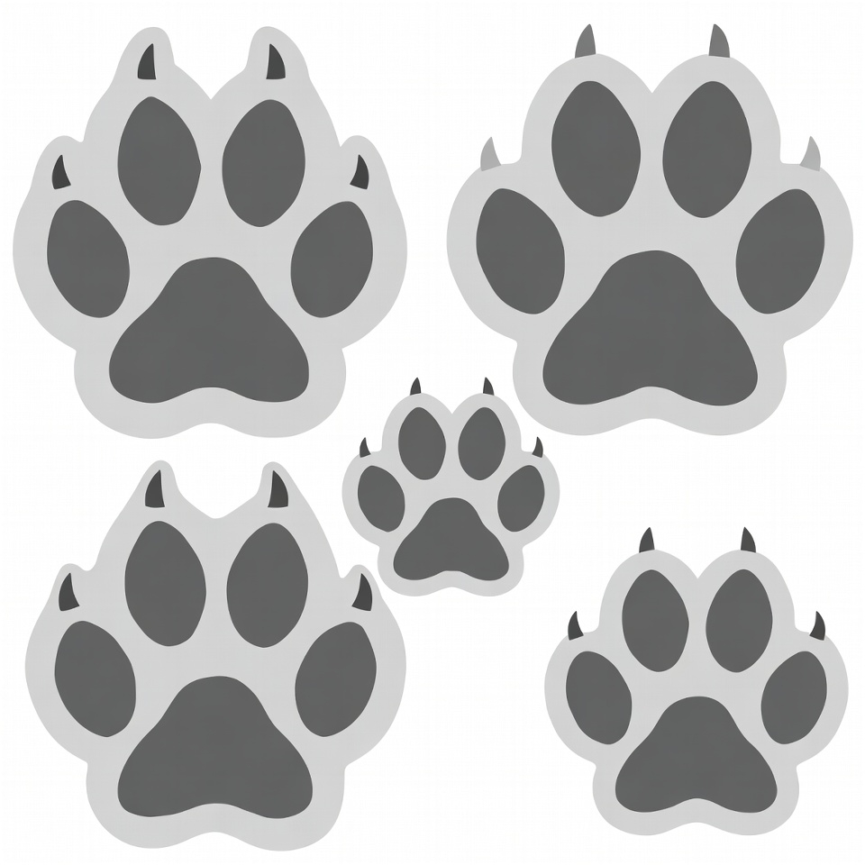 Wolf Paw Prints Clipart Set Wolf Paw Prints Clipart Set