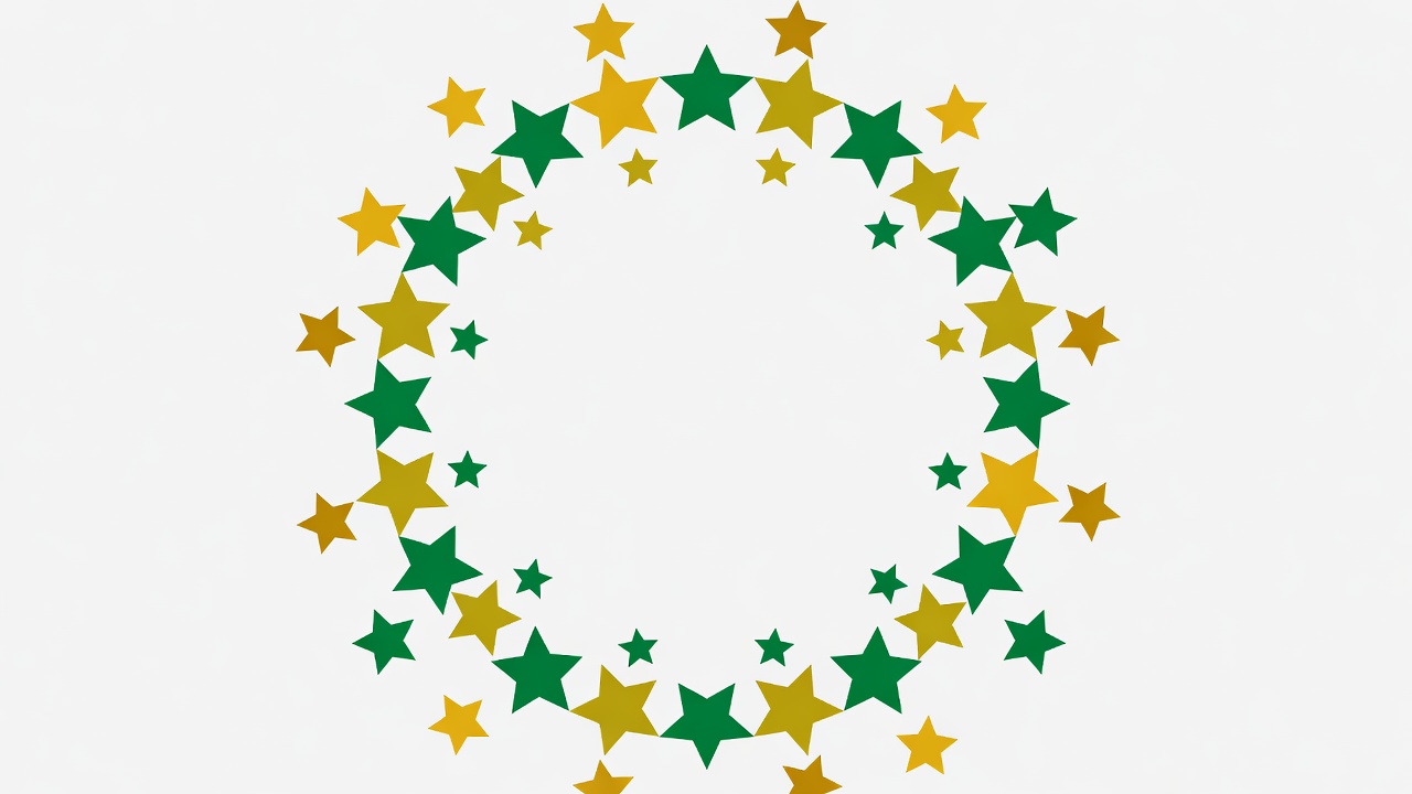 Gold and Green Star Wreath Gold and Green Star Wreath
