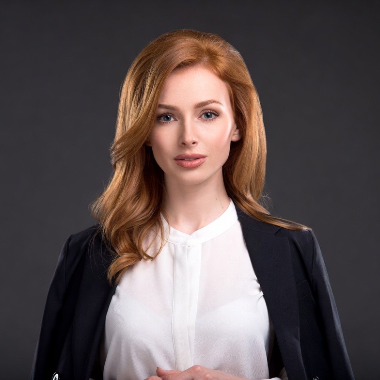 Redhead woman in black blazer Redhead woman in black blazer