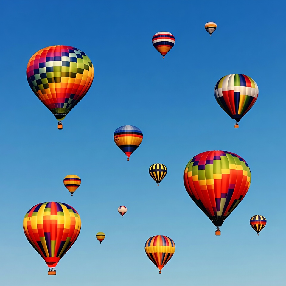 Colorful hot air balloons in blue sky Colorful hot air balloons in blue sky