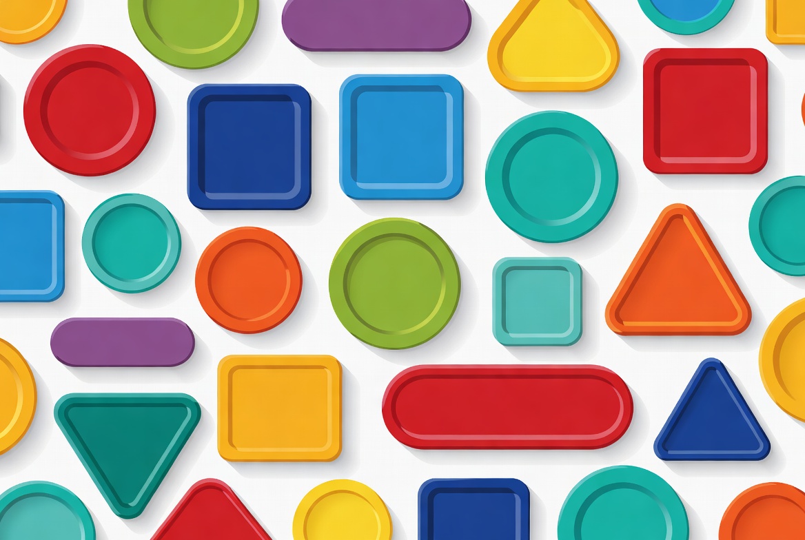 Colorful Plastic Plates and Shapes Colorful Plastic Plates and Shapes