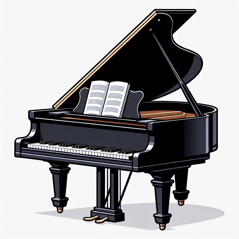 Grand Piano with Sheet Music Grand Piano with Sheet Music