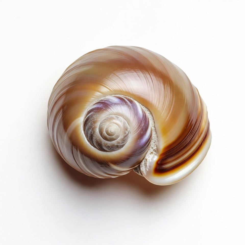 Brown seashell on white background Brown seashell on white background