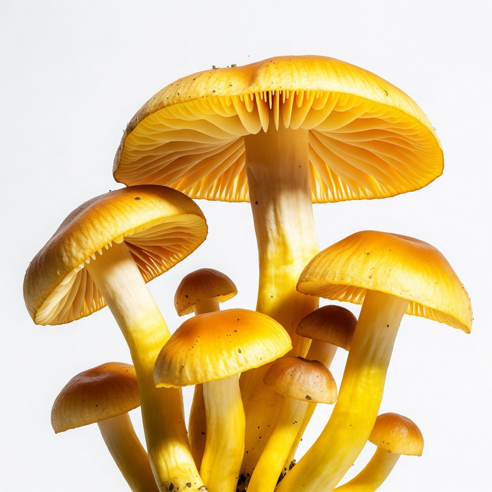 Cluster of yellow mushrooms Cluster of yellow mushrooms