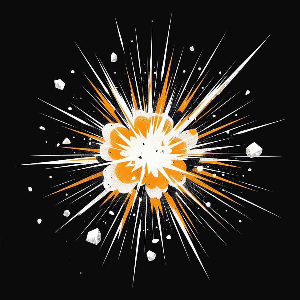 Orange explosion burst illustration Orange explosion burst illustration