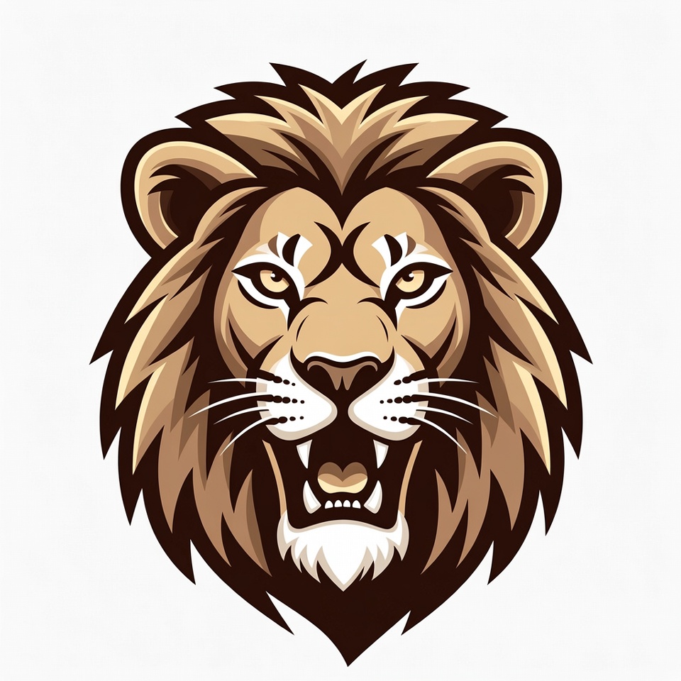 Roaring Lion Head Illustration Roaring Lion Head Illustration
